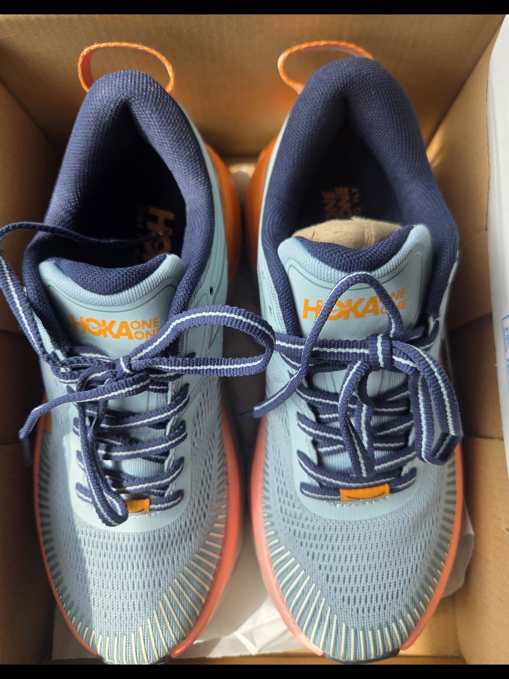 Hoka One One Women's Running Sneakers in Teal & Navy with Coral Accent